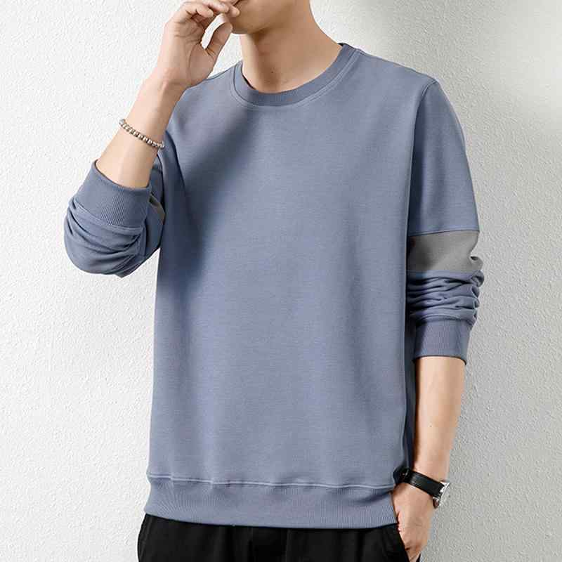 Sweat - スウェット メンズ 春秋 配色 クルーネック 長袖 ストライプ カジュアル 普段使い トレーナー トップス 大人 スタイリッシュ かっこいい ポリエステル