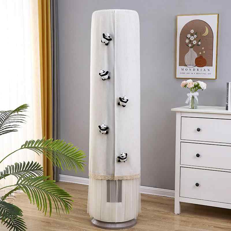 エアコンカバー 縦型 据え置き 円柱形 スリム 防塵 保護 直吹き防止 リビング用 ポリエステル製 キャラ..