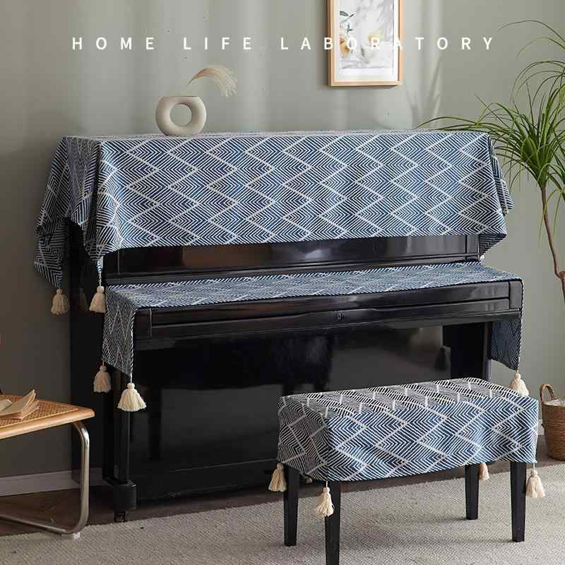 電子ピアノカバー ファブリック モダン シンプル 家庭用 防塵 ハーフカバー スツールカバー 3点セット ..