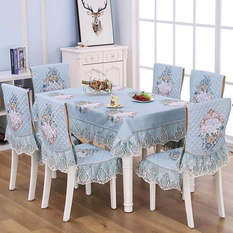 ダイニングセットカバー ダイニングチェアカバー 座面背もたれクッションセット テーブルクロス 厚手 ..