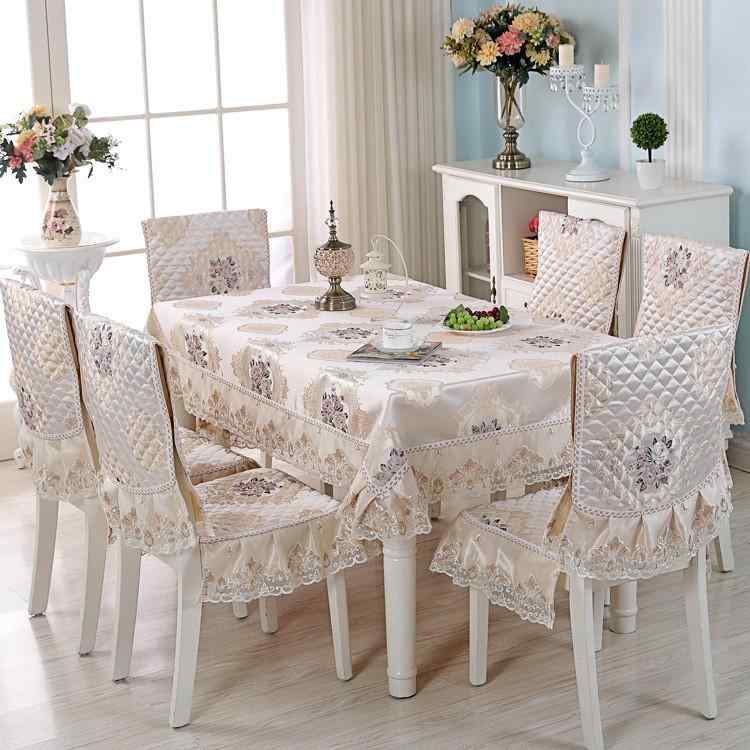 ダイニングセット テーブルクロス チェアカバー チェアパッド 綿 コットン ファブリック 滑り止め 防塵..