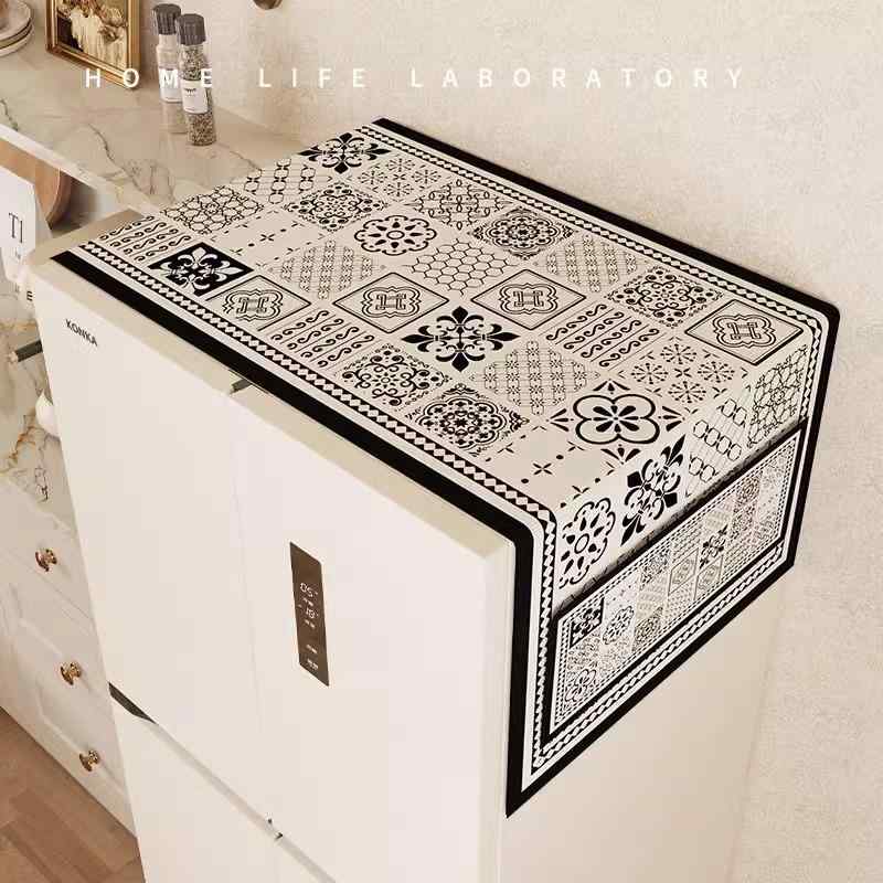 冷蔵庫カバー 冷凍庫 洗濯機 多機能 天板用 ダストカバー ホコリよけ 防水 撥水 UVカット 通気性 放熱 ..