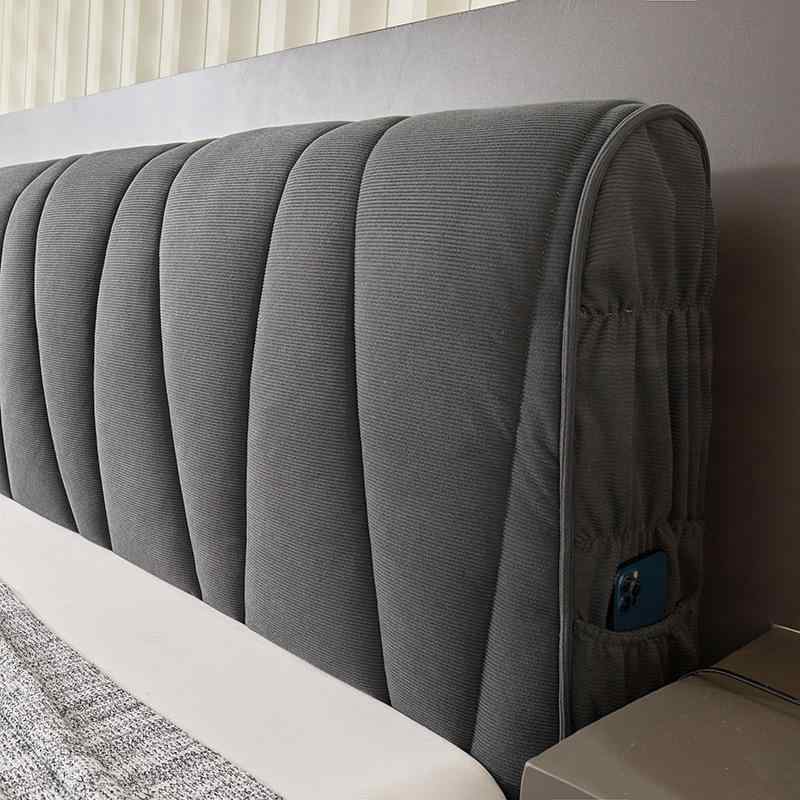 ベッドヘッドボードカバー 厚手 コーデュロイ 伸縮性 フルカバー 防塵 保護カバー 背もたれカバー ポリ..