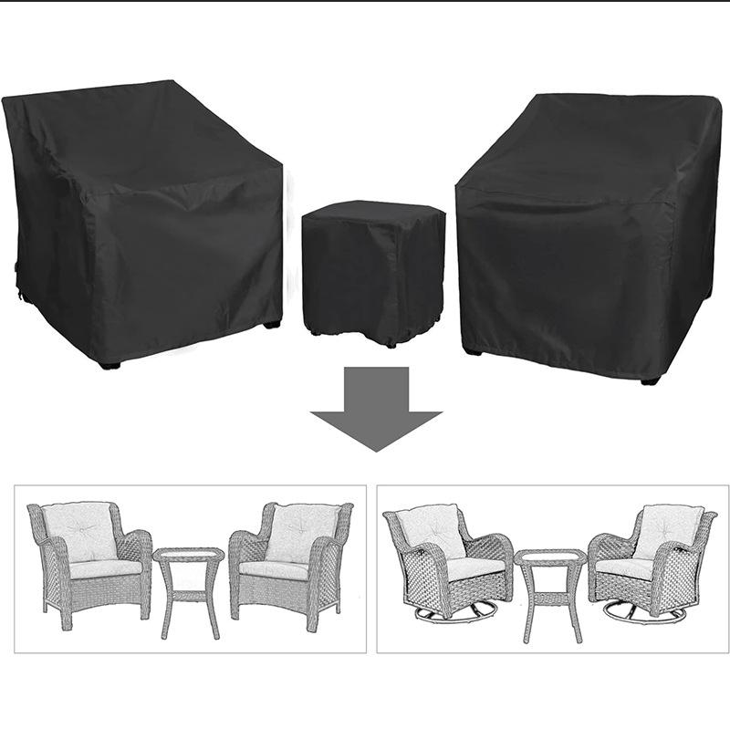 アウトドア家具カバー 3点セット ガーデン テーブルチェアセット用 防水 撥水 防塵 オックスフォード生地 厚手 保護カバー グレー ブラック ベージュ