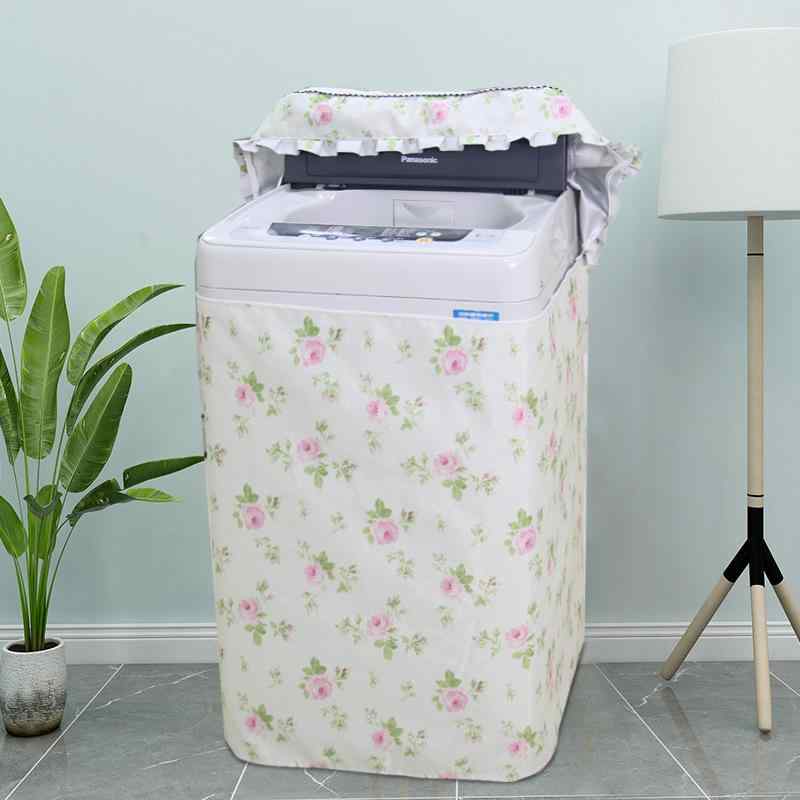 洗濯機カバー 縦型 全自動 上開き 防水 撥水 防塵 日焼け防止 紫外線対策 布製 厚手 プリント柄 ファスナー式 面ファスナー式 おしゃれ 北欧風 屋外 ベランダ用