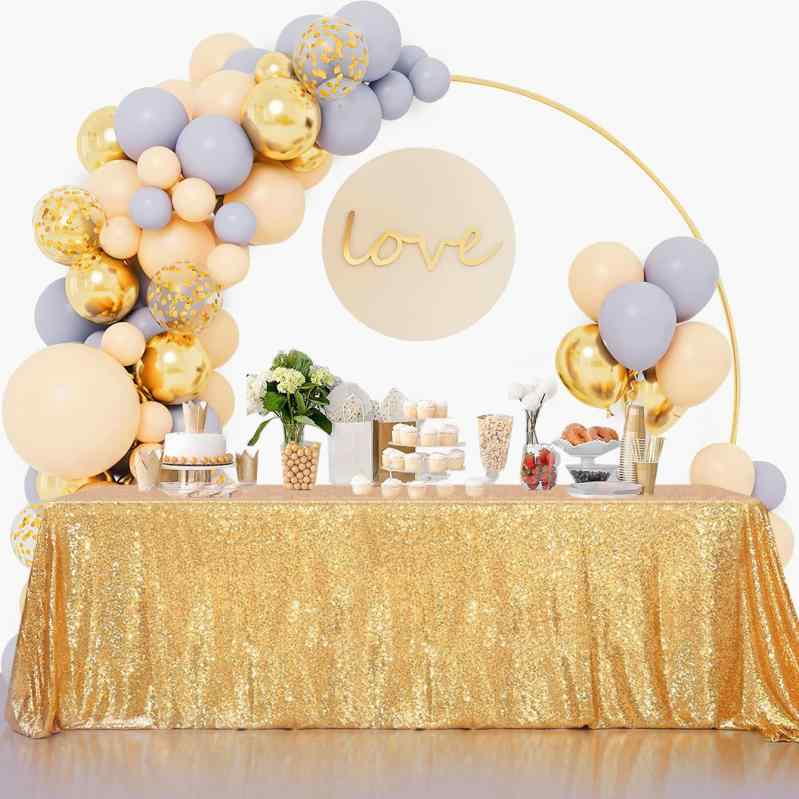 テーブルクロス テーブルランナー 光沢シフォン スパンコール ポリエステル 北欧風 無地 結婚式 誕生日 パーティー ゴールド ブラック シルバー シャンパンピンク