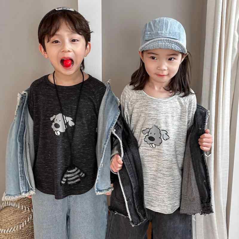 Tシャツ キッズ 男の子 女の子 ベビー 長袖 キャラクター ドルマンスリーブ 杢柄 コットン 綿 柔らかい..