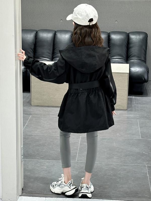 ジャケット 女の子 ガールズ ジュニア ミドル丈 フード付き ウインドブレーカー マウンテンパーカー スプリングコート カジュアル おしゃれ トレンド 韓国 通...