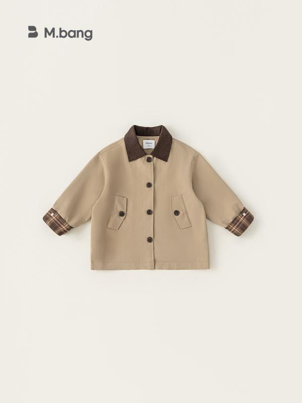 キッズ アウター 男の子 女の子 ジュニア 春秋物 トレンチコート カーキ チェック柄 ミドル丈 襟付き スプリングコート ナイロン 薄手 おしゃれ シンプル ...