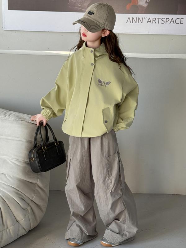 ジャケット 女の子 キッズ ジュニア フード付き 長袖 春秋 韓国 オルチャン おしゃれ かわいい 羽根付き 翼 ウインドブレーカー ジップアップパーカー 普段...