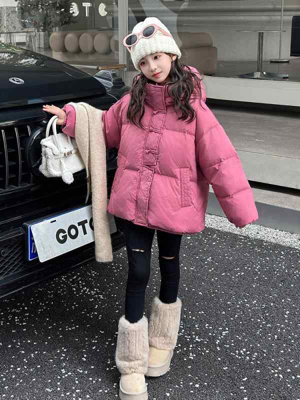 中綿ジャケット ガールズ ジュニア 冬 厚手 防寒 フード付き パファージャケット おしゃれ カジュアル ..