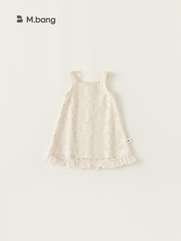 ワンピース 女の子 キッズ 森ガール風 キャミソールワンピース 夏 リゾート 透かし編み レース フリン..