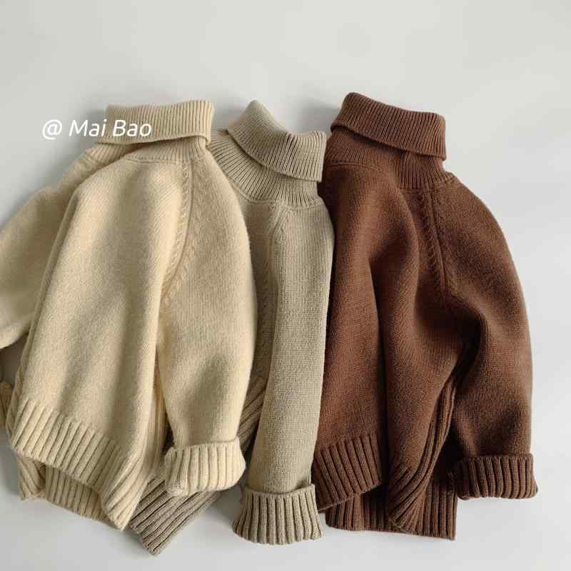 ニット キッズ 男の子 女の子 男女兼用 ジュニア ハイネック タートルネック セーター カットソー 無地..