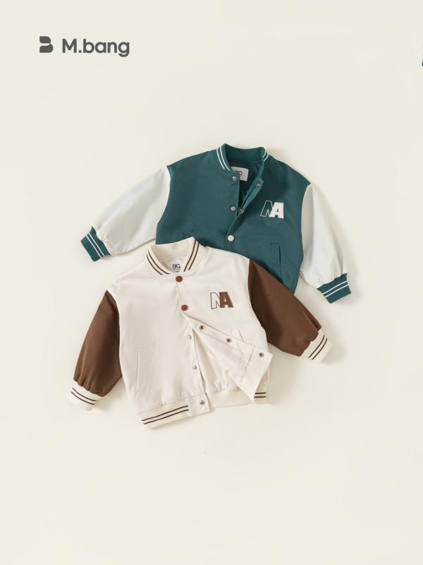 アウター キッズ 男の子 女の子 スクール風 カレッジ風 アメリカン カジュアル トレンド スタジャン ブルゾン ポリエステル 長袖 スタンドカラー 前開き シ...