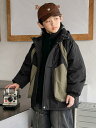 マウンテンパーカー ウィンドブレーカー キッズ 男の子 ジュニア 3in1 スリーインワン 取り外し可能 デタッチャブル 厚手 中綿 防寒 撥水 ポリエステル ...