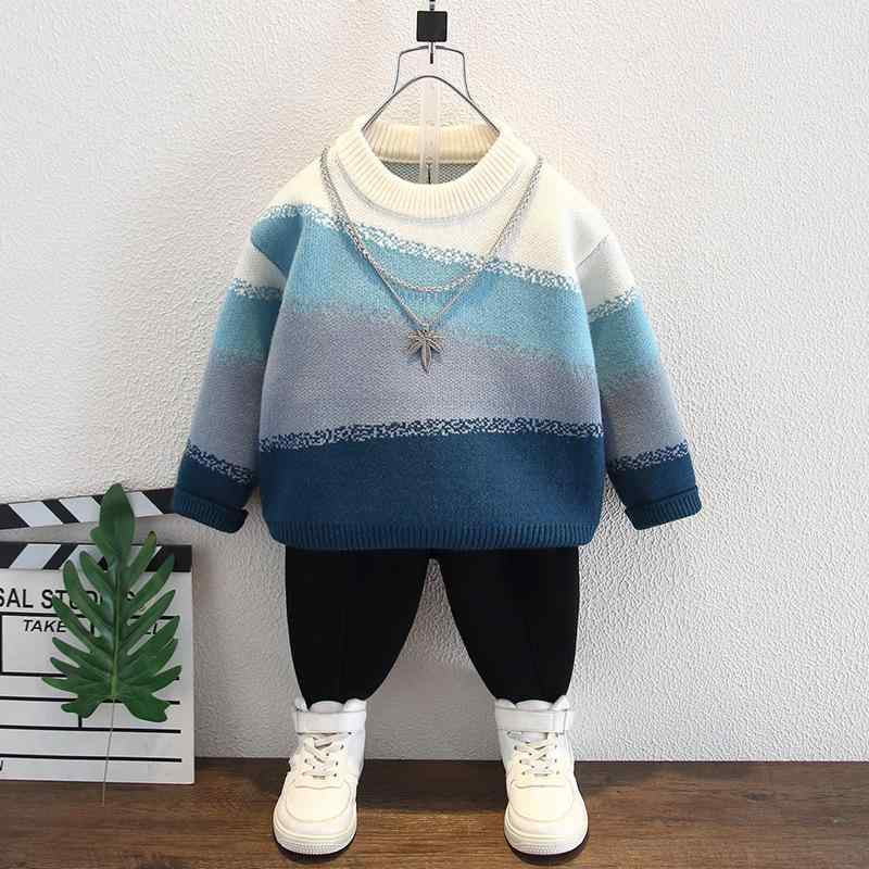 セーター 男の子 キッズ 秋冬 ニットウェア 丸首 プルオーバー 綿 厚手 暖か インナー トップス カジュアル おしゃれ 普段使い 通園 通学 柔らかい 肌触り良い 子供服