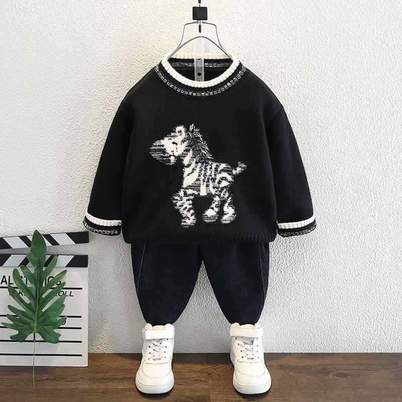 ニット キッズ 男の子 秋冬 キャラクター クルーネック セーター 厚手 防寒 暖かい 綿 コットン プルオーバー 長袖 柔らかい 通園 通学 普段使い