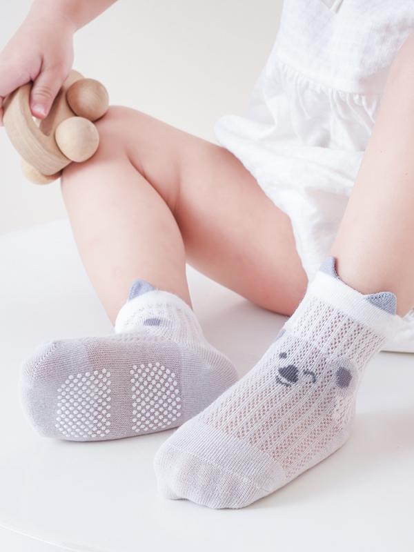 靴下 ベビー キッズ 男の子 女の子 春夏 薄手 メッシュ 通気性 虫よけ シームレス コットン ショート丈..