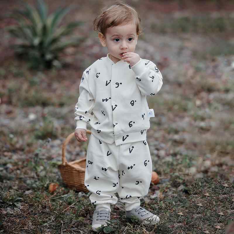 子供服 男女兼用 スウェット トレーナー ロングパンツ 上下セット 北欧風 コットン 2点セット ベビー ..