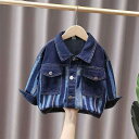 デニムジャケット キッズ 男の子 男児 春秋 ストライプ おしゃれ かっこいい クール トレンド ストリートファッション アウター ブルゾン カジュアル 普段使...