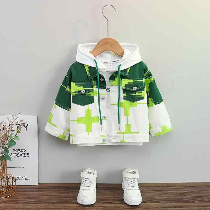 アウター キッズ 男の子 春秋 ジャケット トレーナー スウェット 2点セット 綿 コットン グリーン おし..