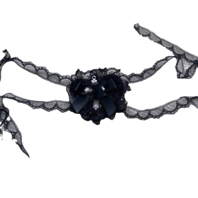 アイマスク レディース ハロウィン ゴシック ダーク 十字架 レース リボン ハート 切り替え コスプレ ..