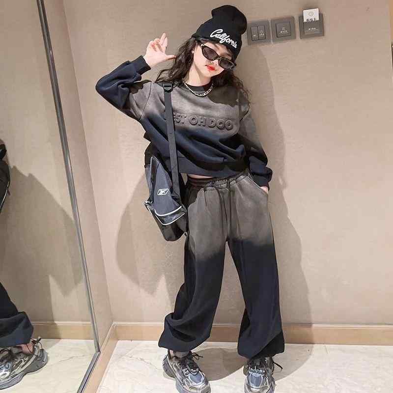 セットアップ 女の子 ジュニア キッズ 秋冬 裏起毛 スウェット 上下 2点セット おしゃれ 韓国子供服 長..