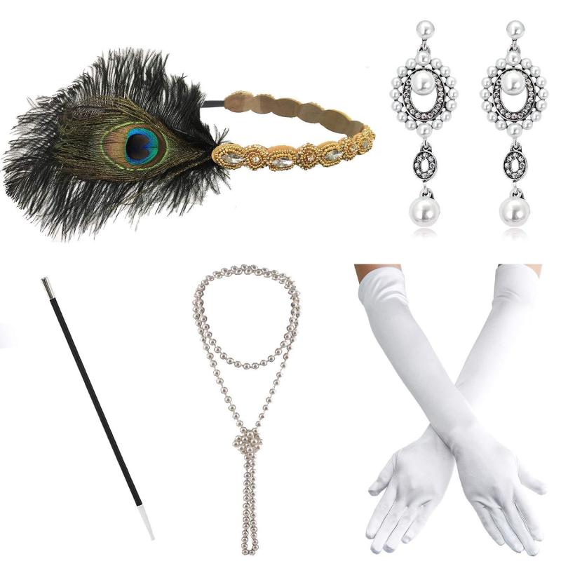 アクセサリーセット レディース ゴールド 羽根 ヘッドドレス レトロ ヴィンテージ風 パーティー 結婚式..