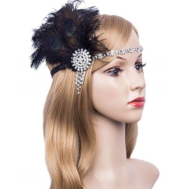 ヘアアクセサリー レディース 羽毛 フェザー 合金 チェーン カチューシャ ヘッドドレス パーティー 結..