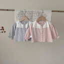 カーディガン 女の子 ベビー キッズ 春秋 INS風 小花柄 レース フリル 丸首 ラウンドネック 長袖 シングルボタン 綿 コットン 柔らかい ピンク グレー...