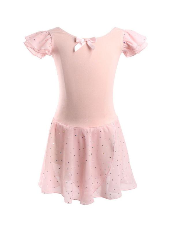 バレエウェア 子供 女の子 春夏 レオタード チュチュワンピース コットン 綿 柔らかい 肌触り スパンコール キラキラ リボン 練習着 レッスン着 発表会 舞台衣装