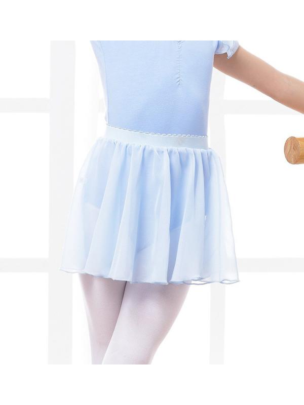 スカート 子供用 女の子 ダンス バレエ チュール シフォン ハーフ丈 ミニスカート 練習着 発表会 衣装 かわいい ソフト ピンク 水色 黒 薄紫 ローズ ワインレッド 白