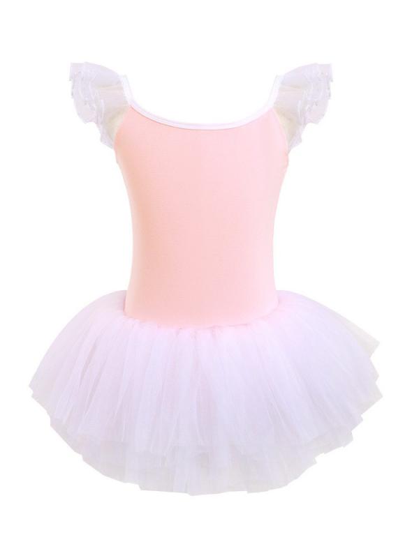 バレエ ダンスウェア キッズ 女の子 ノースリーブ レオタード チュチュスカート一体型 練習着 発表会 中国舞踊 審査 体操服 子供用 ふわふわ 伸縮性 動きやすい