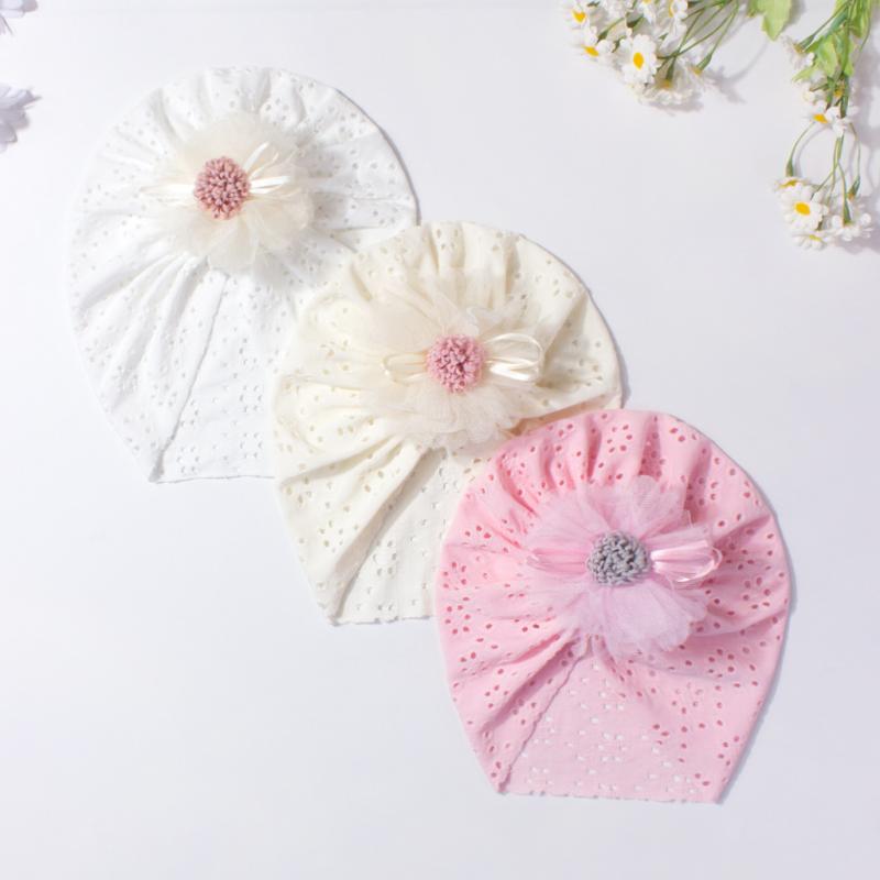 ベビーハット 新生児 赤ちゃん 帽子 かわいい レース 花柄 透かし編み 通気性抜群 春夏 柔らかい お出かけ 日よけ キャップ