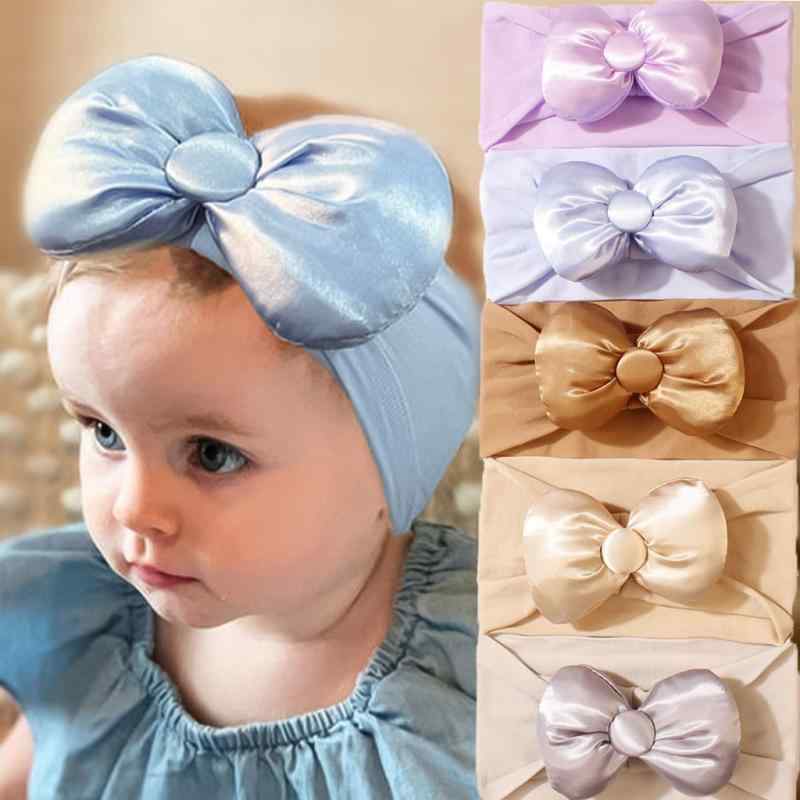 ヘアバンド ベビー 赤ちゃん 子供 キッズ かわいい おしゃれ サテン リボン 蝶結び 伸縮性 ストレッチ ..
