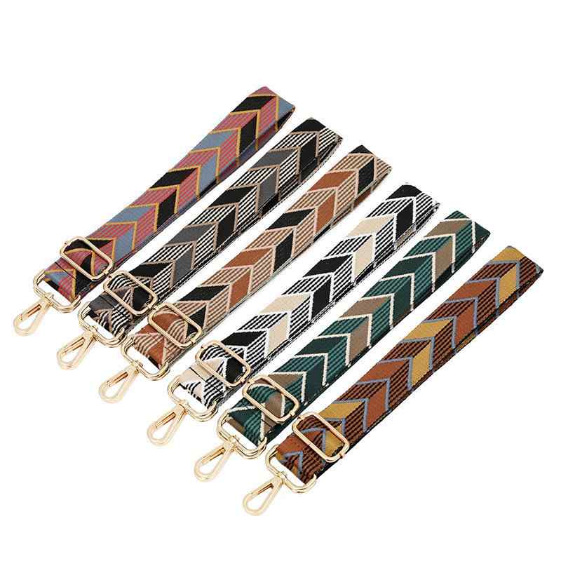 ショルダーストラップ レディース カラフル リーフ柄 バッグ用 付け替えストラップ 肩掛け 斜め掛け 調節可能 ロングタイプ 交換用
