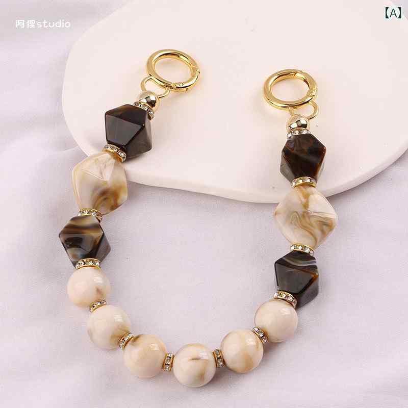 バッグストラップ アクリル チェーン レトロ 樹脂素材 装飾 おしゃれ ハンドル ショルダーストラップ ..