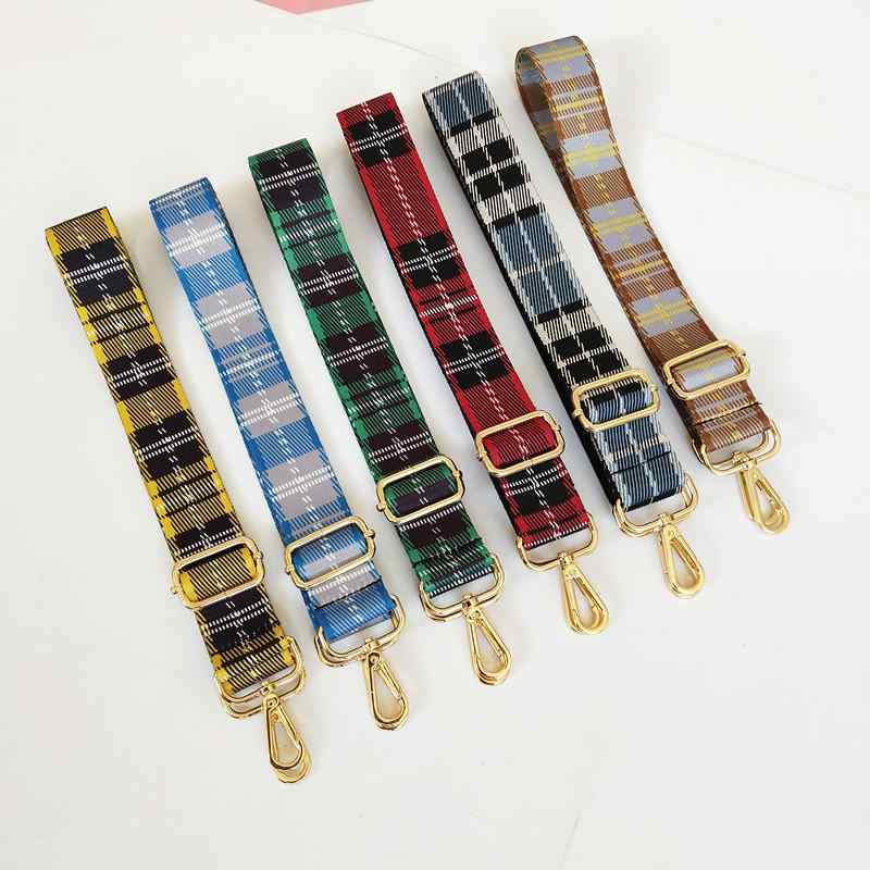 ショルダーストラップ レディース 女性用 厚手 帆布 キャンバス ブリティッシュチェック柄 ワンショルダー 斜め掛け 交換用 付け替え 肩紐 ロング 長さ調節可能 普段使い カジュアルスタイル