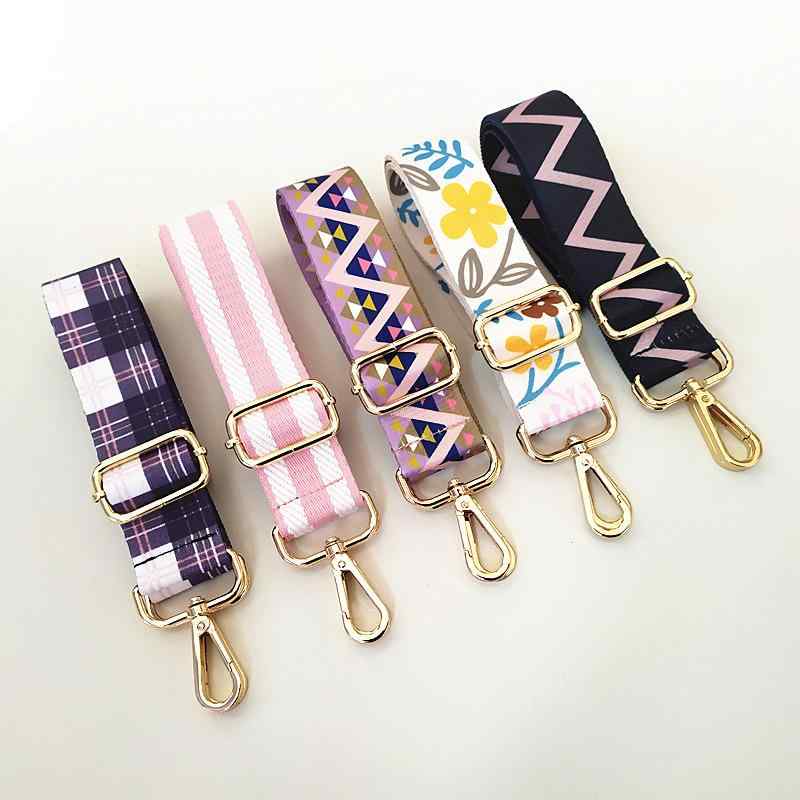 ショルダーストラップ レディース カラフル 花柄 バッグストラップ 幅広 調節可能 ロングストラップ 負..