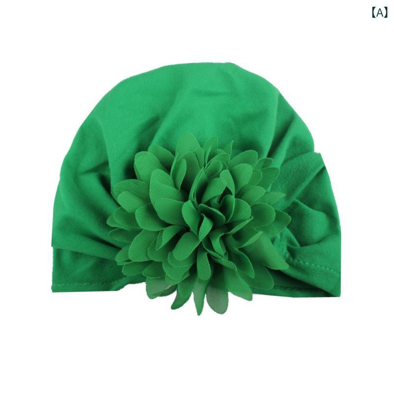 帽子 ベビー 子供 女の子 花柄 フラワー ターバンハット キャップ 新生児 幼児 秋冬 防寒 普段使い お出かけ やわらかい あったか ヘッドウェア かわいい キュート おしゃれ着