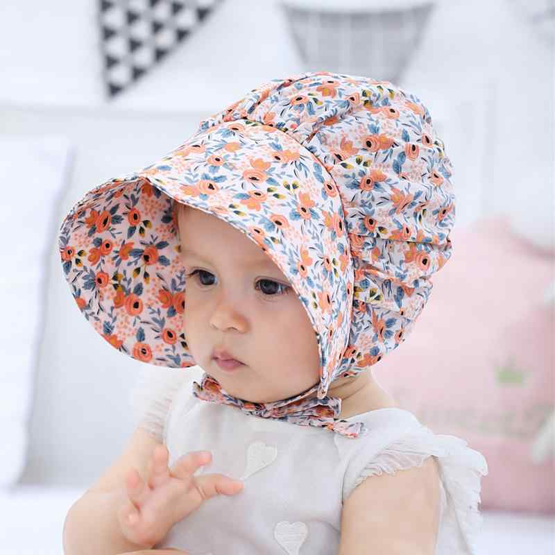帽子 ベビー 女の子 夏 小花柄 森ガール系 ナチュラル プリンセス バケットハット チューリップハット ..