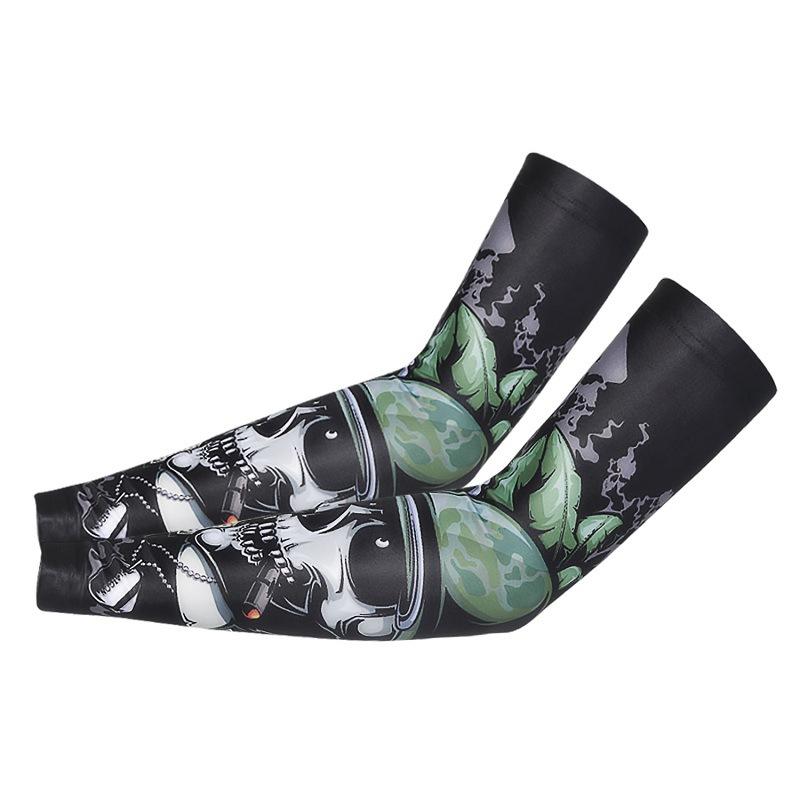 アームカバー メンズ 男性用 接触冷感 UVカット 紫外線対策 日焼け防止 タトゥー柄 ドライブ 運転 釣り フィッシング サイクリング スポーツ アウトドア 春夏