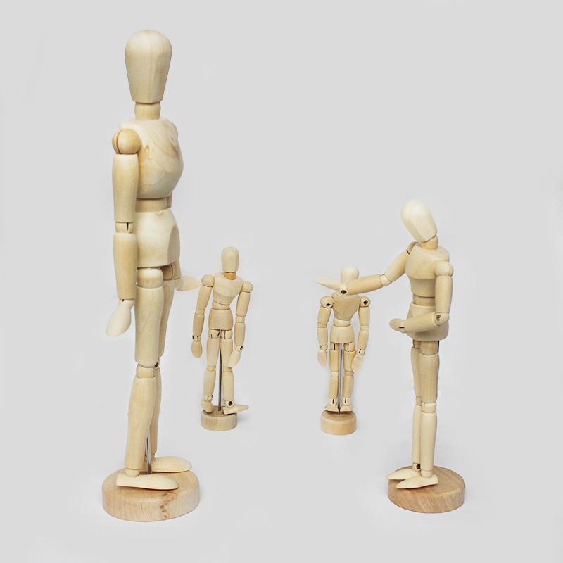 デッサン人形 木製 可動式 関節 人体モデル 素描 美術 漫画 イラスト練習 ポーズ練習 クロッキー ドール フィギュア 画材 アーティスト
