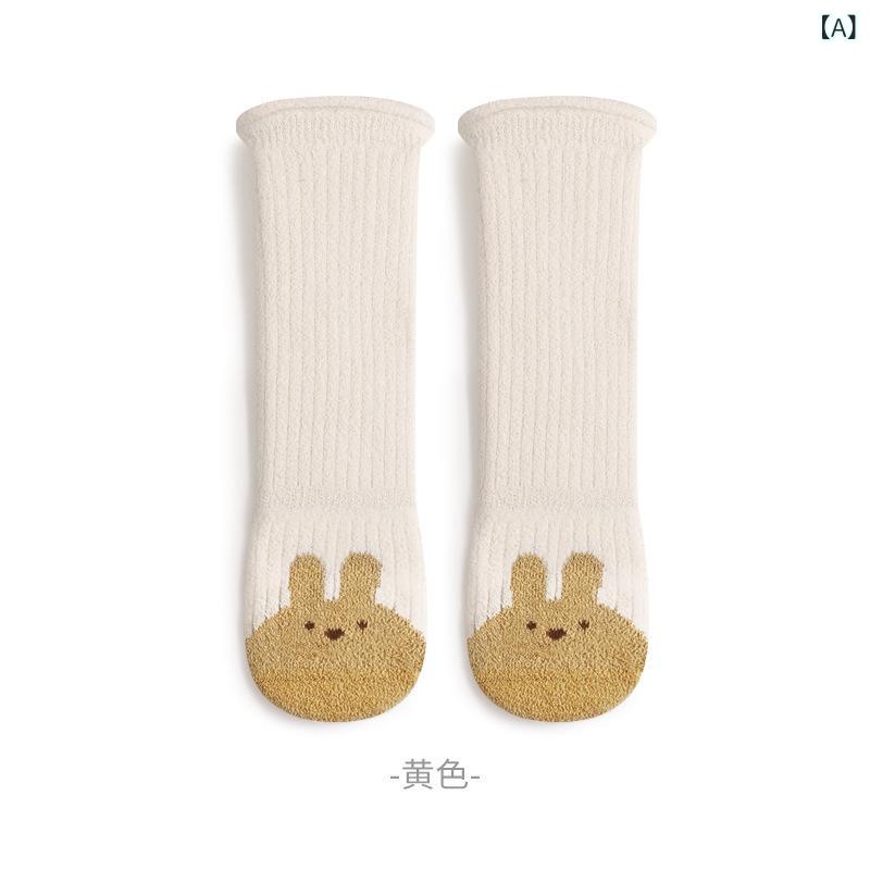 靴下 ベビー ハイソックス 厚手 保温 かわいい キャラクター 締め付けない 無縫製 秋冬 防寒 暖かい ロング丈 赤ちゃん 男の子 女の子 普段使い