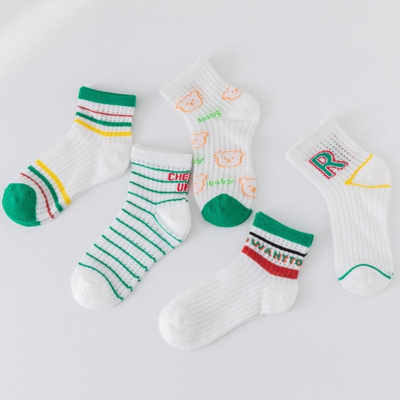 靴下 キッズ 子供 ベビー 男の子 女の子 男児 女の子 赤ちゃん 春夏 薄手 メッシュ ソックス キャラク..