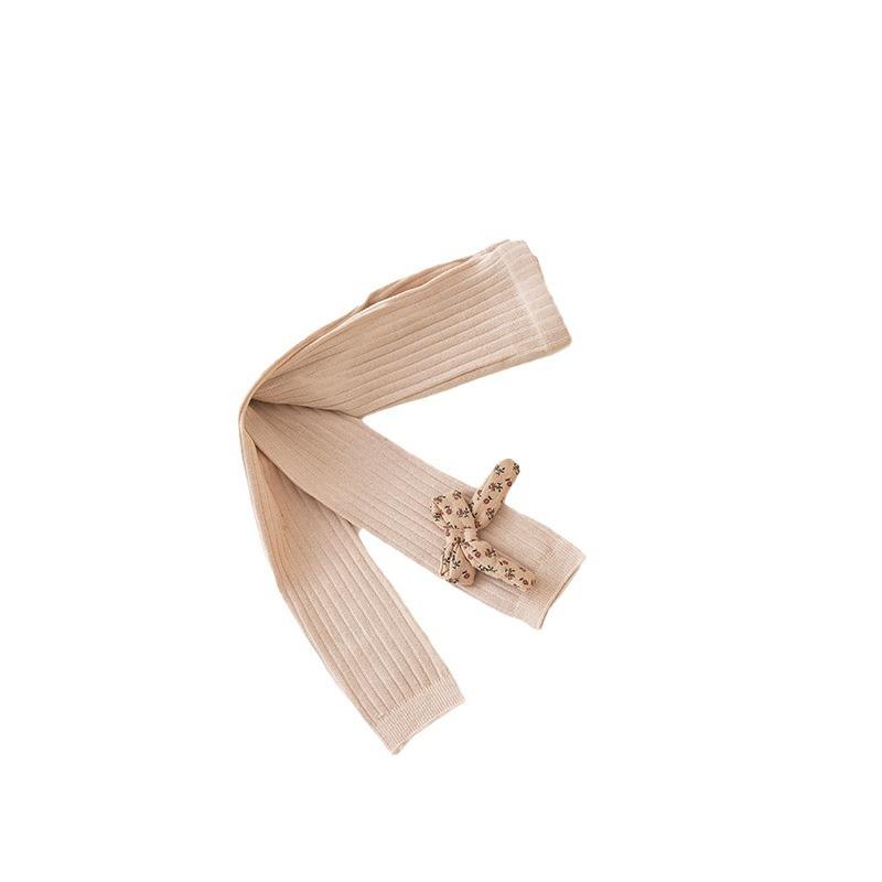 レギンス 女の子 子供 ベビー スパッツ タイツ 春秋 9分丈 クロップドパンツ リブ編み 韓国 リボン 普..