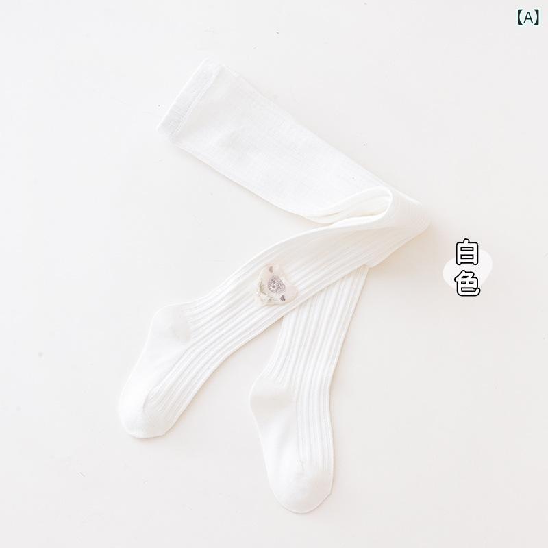 タイツ 女の子 ベビー レギンス スパッツ キャラクター柄 無地 シンプル 中厚手 春秋 伸縮性 ストレッ..