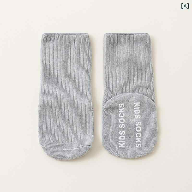 靴下 ベビー 赤ちゃん 新生児 春夏 0-3歳 綿 コットン ミドル丈 ドットゴム 滑り止め付き よちよち歩き..