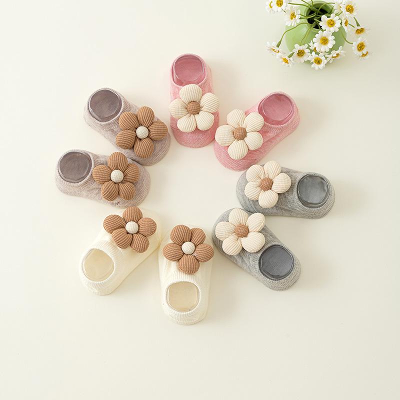 靴下 ベビー キッズ 子供 赤ちゃん 男女兼用 春秋用 コットン 綿 ゆったり履き口 滑り止め付き 全面ゴ..