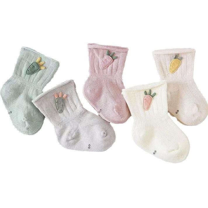 靴下 ベビー 新生児 赤ちゃん 男の子 女の子 男女兼用 春秋 クルー丈 ミドル丈 締め付けない ゆったり ..